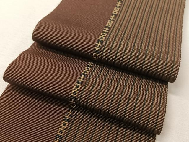 平和屋着物●男性　本場筑前博多織　角帯　吉祥間道　正絹　逸品　CABH4574vp 10,140円