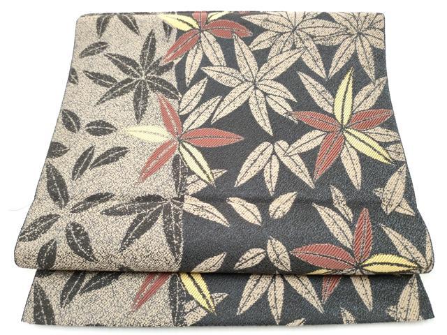 平和屋着物●八寸名古屋帯　舞葉文　正絹　逸品　CABH4845hy