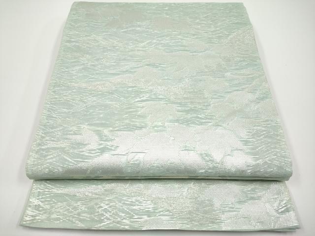 平和屋着物＊夏物　六通柄袋帯　枝葉文　銀糸　正絹　逸品　CABH6185tx
