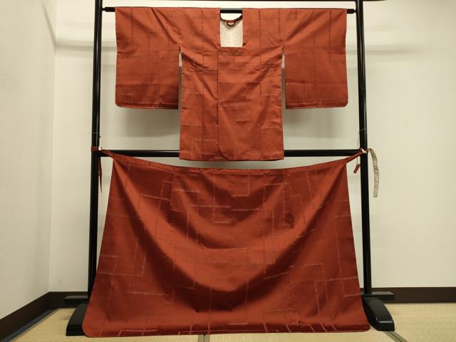 平和屋着物＃道行コート　二部式　単衣　幾何学文様　正絹　逸品　未使用　CABH7044in 10,153円