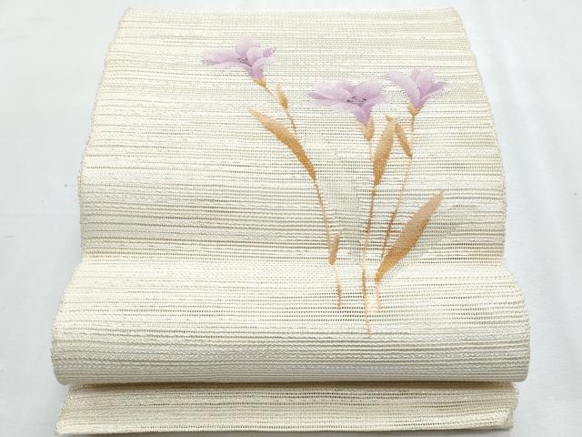 平和屋着物＊夏物　八寸名古屋帯　枝花文　正絹　逸品　CABH8192fb 31,200円