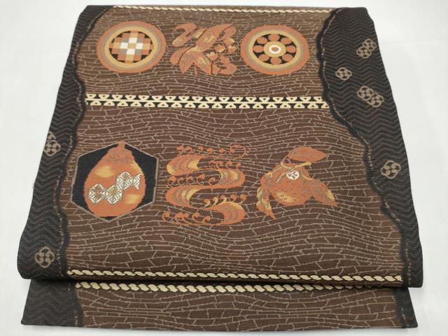 平和屋着物●六通柄袋帯　幾何学文様　正絹　逸品　CABI0117hy 21,450円