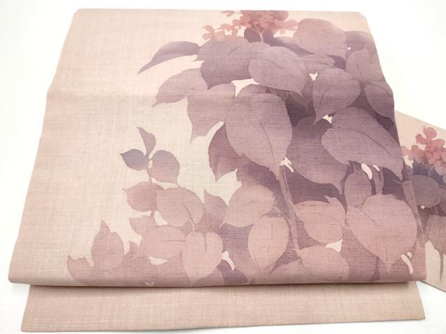 平和屋着物●九寸名古屋帯　作家物　紬地　ろうけつ染　草花文　正絹　逸品　CABI0147hy 15,392円
