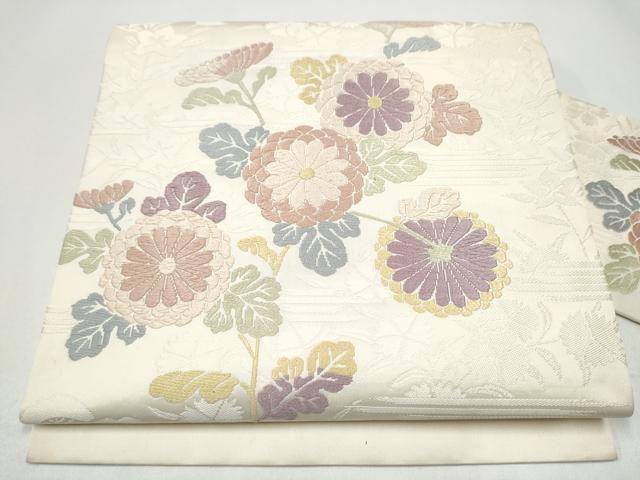 平和屋着物●九寸名古屋帯　唐織　枝菊文　正絹　逸品　CABI0187hy 21,827円