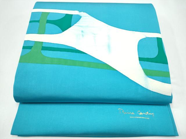 平和屋着物●塩瀬　九寸開き名古屋帯　ピエール・カルダン　抽象文　正絹　逸品　CABI0249hy 18,720円