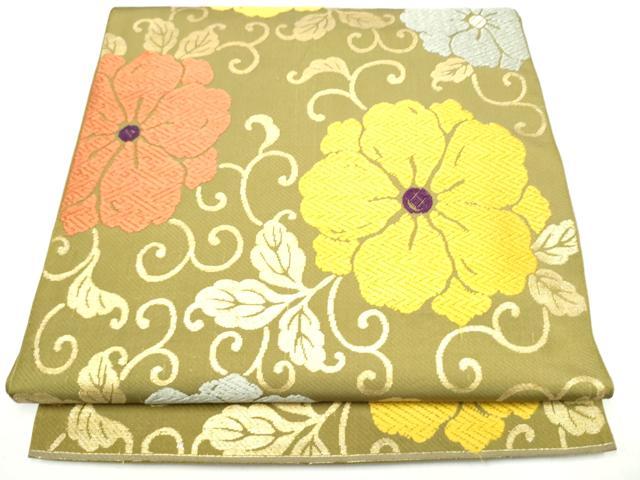 平和屋着物●六通柄　本袋帯　花唐草文　金糸　正絹　逸品　CABI0381hy 24,336円