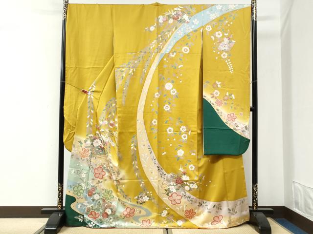 平和屋着物●豪華振袖　駒刺繍　文箱草花文　暈し染め　金彩　正絹　逸品　CABI2751yc 35,490円