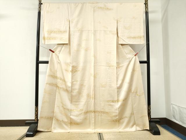平和屋着物●ジャパンオートクチュール　渡辺雪三郎　訪問着　駒刺繍　立波箔散らし　金彩　ロング丈　正絹　逸品　CABI2957yc 49,140円