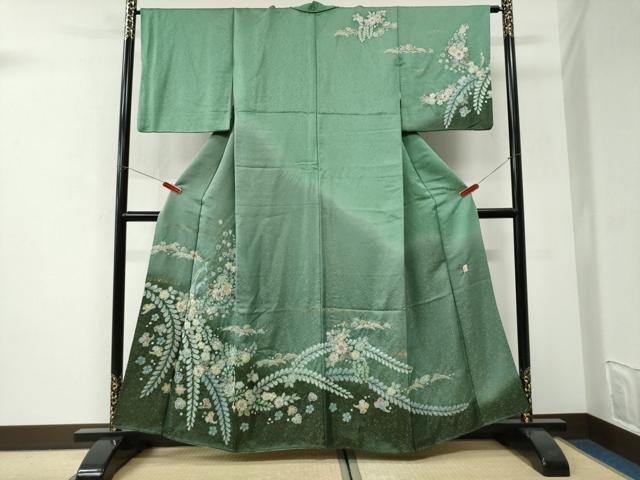 平和屋着物●越後十日町の一流染匠　桐屋・翠山工房　徳永憲峯　訪問着　辻が花　絞り　金通し地　正絹　逸品　CABI3111yc