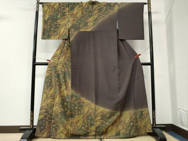 平和屋着物●訪問着　孔雀羽文　暈し染め　金彩　正絹　逸品　CABI3230yc