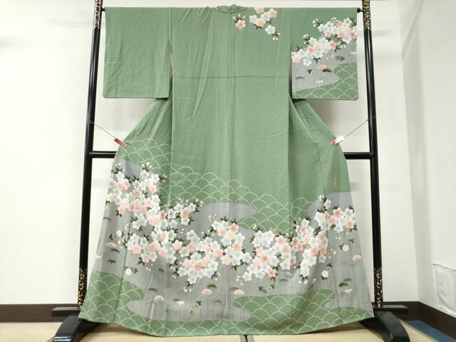平和屋着物●皇室デザイナー　中村乃武夫　訪問着　舞桜文　金彩　正絹　逸品　CABI3485yc 38,870円