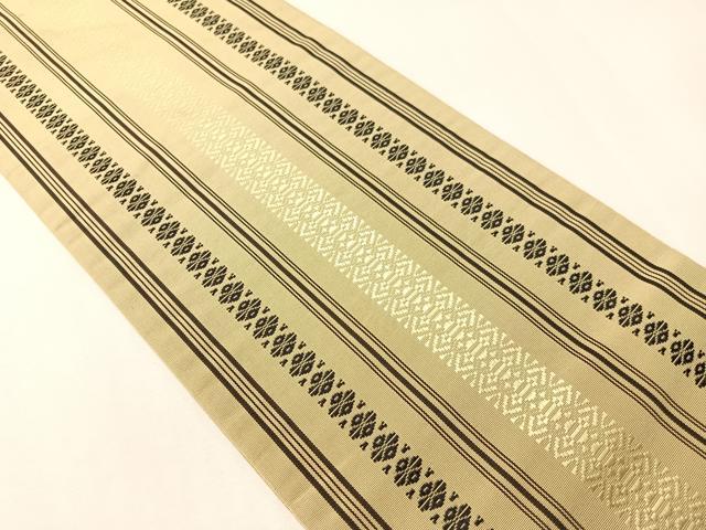 平和屋着物○本場筑前博多織 半幅帯 献上 正絹 逸品 CABI4117vpの通販