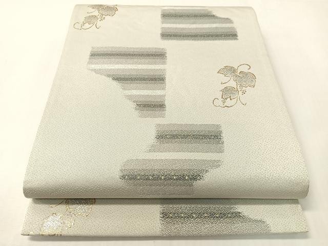 平和屋着物●六通柄袋帯　葡萄蔦の葉文　金銀糸　正絹　逸品　CABI4174vp 31,200円
