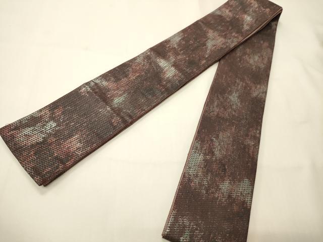 平和屋着物●男性　角帯　霞文　銀糸　正絹　逸品　CABI4895ak