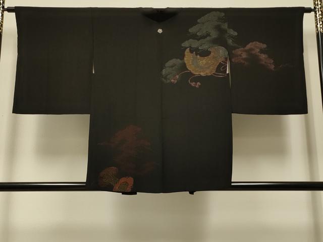 平和屋着物＃羽織　鼓松文　黒地　正絹　逸品　CABI6008in 16,614円