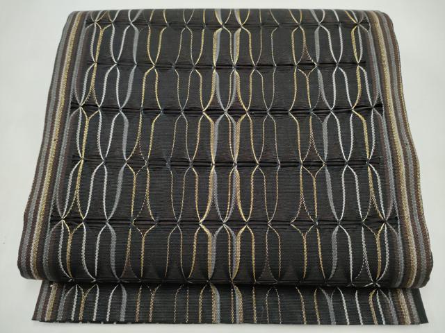 平和屋着物●六通柄袋帯　もじり織　幾何学文様　金糸　正絹　逸品　CABI9009hy 27,885円