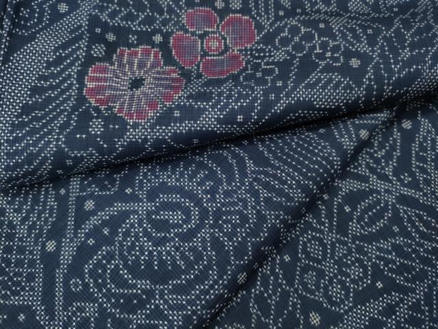 平和屋着物●本場大島紬　7マルキ　草花文　正絹　逸品　CABI9759ut 16,848円