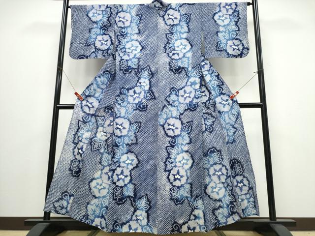 平和屋着物∴夏物　浴衣　有松鳴海絞り　朝顔　綿　逸品　CABJ0021ng 38,025円