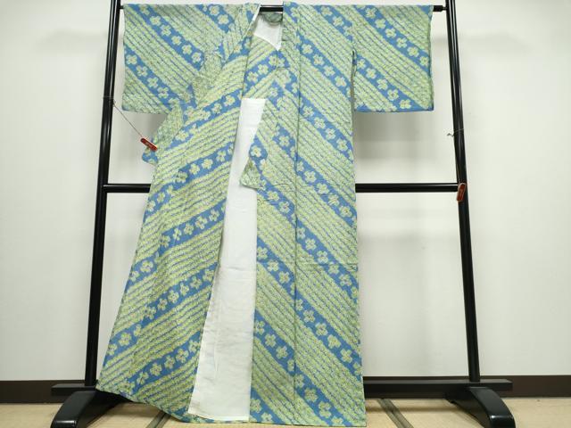 長閑やかさ屋御召しもの∴夏物 浴衣 有松鳴海絞り 細蟹絞り 斜線花文 綿 珠玉 CABJ0031ng