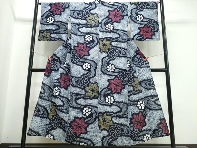 平和屋着物∴夏物　浴衣　有松鳴海絞り　竜田川　綿　逸品　CABJ0130ng