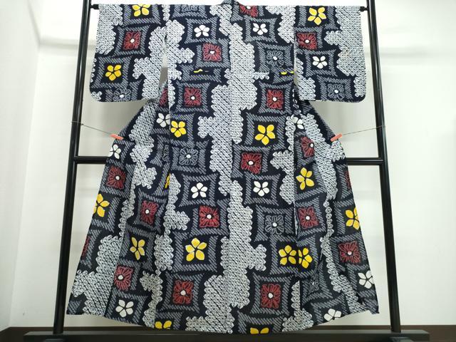 平和屋着物∴夏物　浴衣　有松鳴海絞り　色紙重ね花文　綿　逸品　CABJ0282ng 23,088円