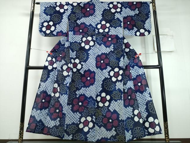 平和屋着物∴夏物　浴衣　有松鳴海絞り　舞葉花文　綿　逸品　CABJ0358ng 29,250円