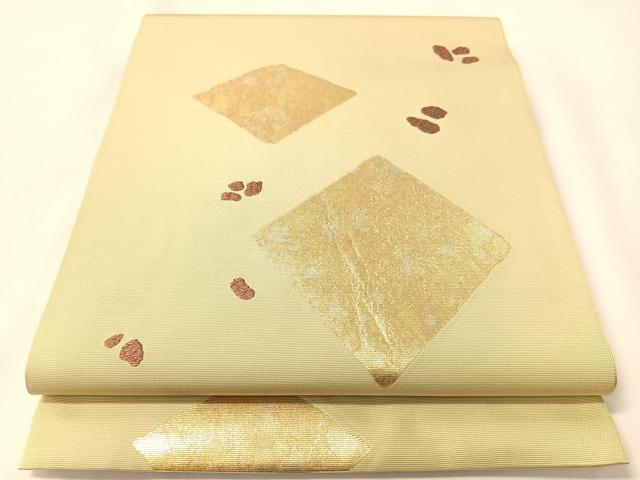 平和屋着物●西陣　川島織物　六通柄　本袋帯　菱吉祥文　金銀彩　正絹　逸品　CABJ0405vp