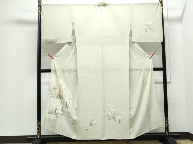 平和屋着物＊夏物　訪問着　絽縮緬　雪輪花文　銀彩　正絹　逸品　CABJ0971th 13,403円