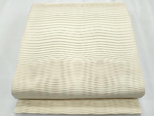 平和屋着物*夏物 八寸名古屋帯 絽綴れ よろけ縞 蜂蜜色 正絹 逸品 CABJ4565fb