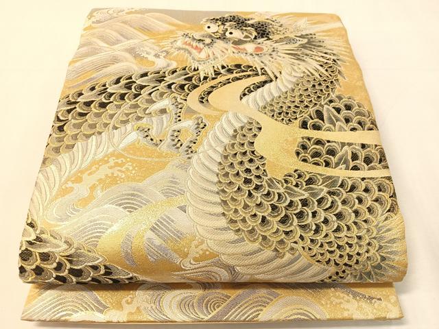 平和屋着物●六通柄袋帯　弐阡年記念帯　雲龍　金銀糸　正絹　逸品　CABJ7327vp
