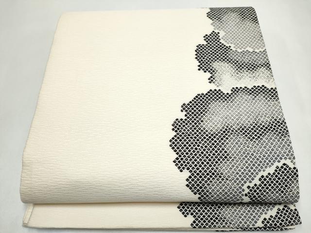 平和屋着物●六通柄袋帯　雪輪鹿の子文　正絹　逸品　CABJ8406hy