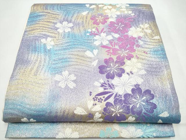 平和屋着物●六通柄袋帯　舞桜文　金糸　正絹　逸品　CABJ8495hy 16,848円