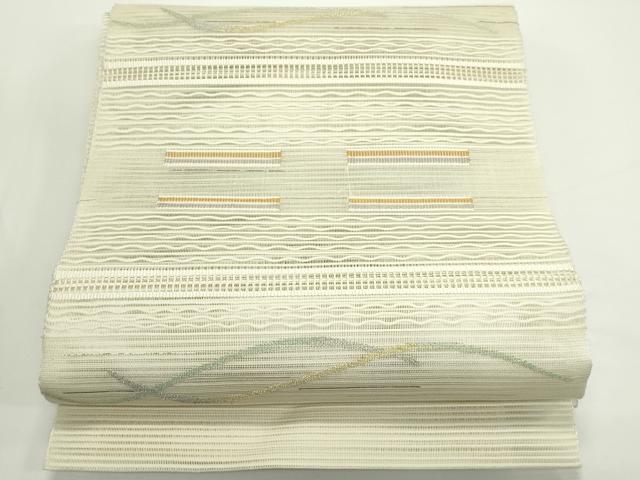 平和屋着物＊夏物　八寸名古屋帯　絽綴れ　横段文　金銀糸　正絹　逸品　CABJ9010rv 25,350円