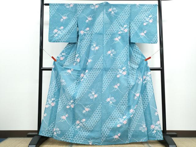 平和屋着物＊夏物 小紋 絽 草花文 洗える着物 CABK0468thの通販はau