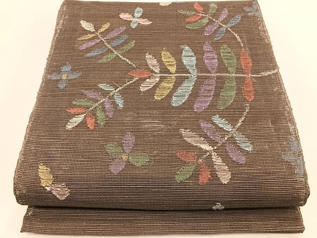 平和屋着物＊夏物　1854年創業　帯屋捨松　八寸名古屋帯　枝葉文　正絹　逸品　CABK1219fb 37,180円
