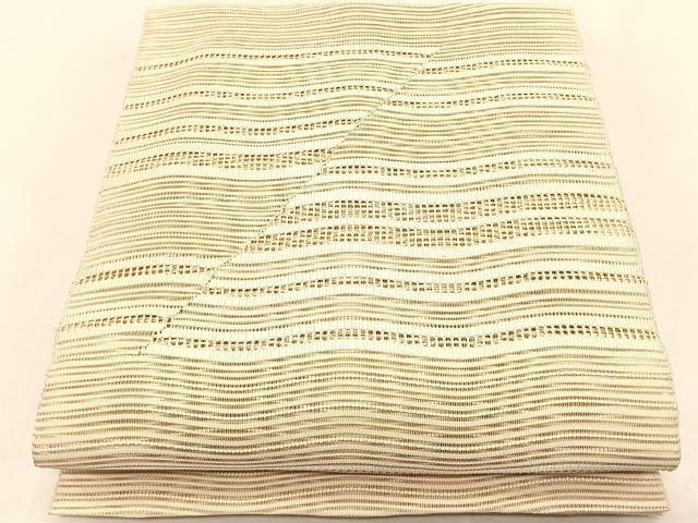 平和屋着物＊夏物　八寸名古屋帯　絽綴れ　よろけ縞　正絹　逸品　CABK1367fb 18,720円