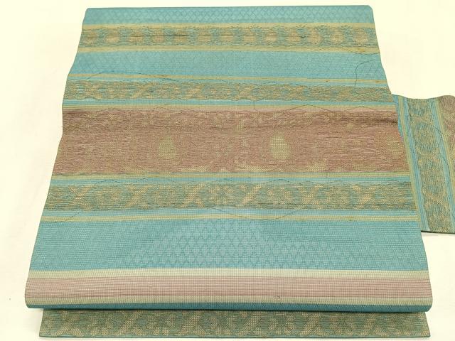 平和屋着物＊夏物　九寸名古屋帯　横段花文　正絹　逸品　CABK1487fb 21,164円