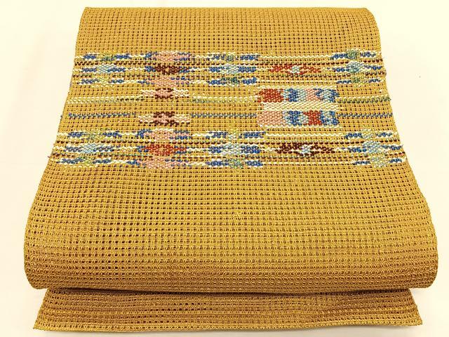 平和屋着物＊夏物　八寸名古屋帯　羅　抽象文様　正絹　逸品　CABK1497fb