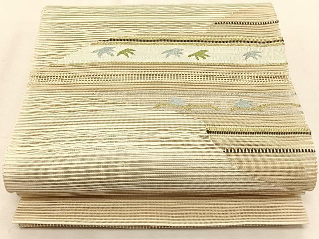 平和屋着物＊夏物　八寸名古屋帯　絽綴れ　横段文　金銀糸　正絹　逸品　CABK1501fb 23,088円
