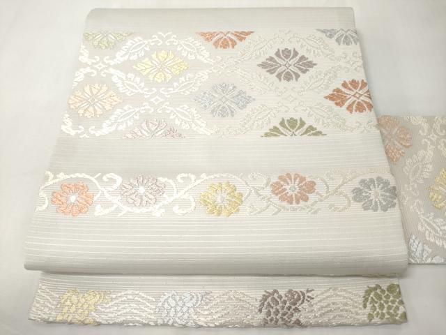 平和屋着物＊夏物　九寸名古屋帯　唐織　横段花文　正絹　逸品　CABK1937tx 15,184円