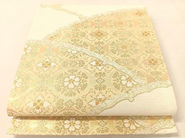 平和屋着物●六通柄袋帯　金彩綴　翔　花菱文　正絹　逸品　CABK4487vp 22,464円