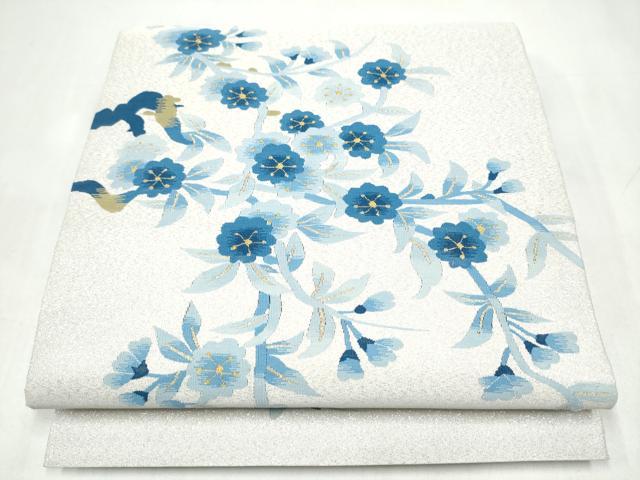 平和屋着物●京友禅作家　山科春宣　爪＆#25620；き本綴れ　六通柄袋帯　枝花文　金糸　正絹　逸品　CABK5636hy