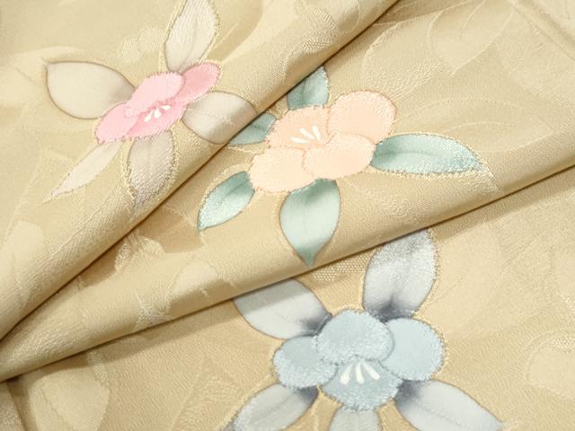 平和屋着物●上質な小紋　地紋起こし　草花文　正絹　逸品　CABK7605yc 27,040円