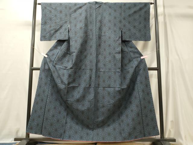 正絹上質な紬　麻の葉文様　正絹　３点セット 平和屋着物□上質な紬 麻の葉文様 正絹 逸品 未使用 CABL0748oyの通販
