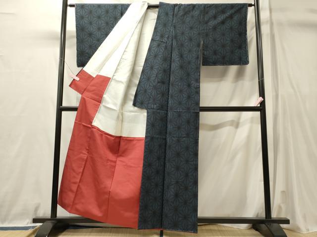 平和屋着物□上質な紬 麻の葉文様 正絹 逸品 未使用 CABL0748oyの通販