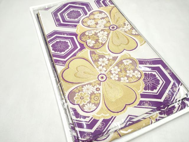 平和屋着物●六通柄袋帯　唐織　亀甲花文　金糸　正絹　逸品　CABL0865hy 12,012円
