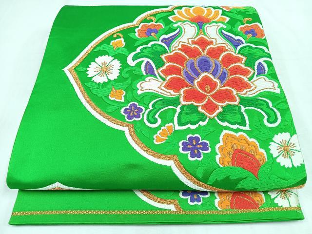 平和屋着物◎六通柄袋帯 更紗花文 金糸 正絹 逸品 CABL1878nbの通販は 