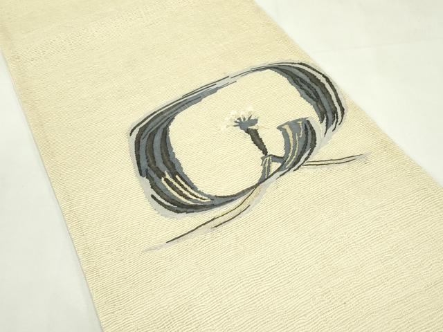 平和屋着物＊夏物 太鼓柄袋帯 すくい織 鳥 金糸 正絹 逸品 CABL5577rv