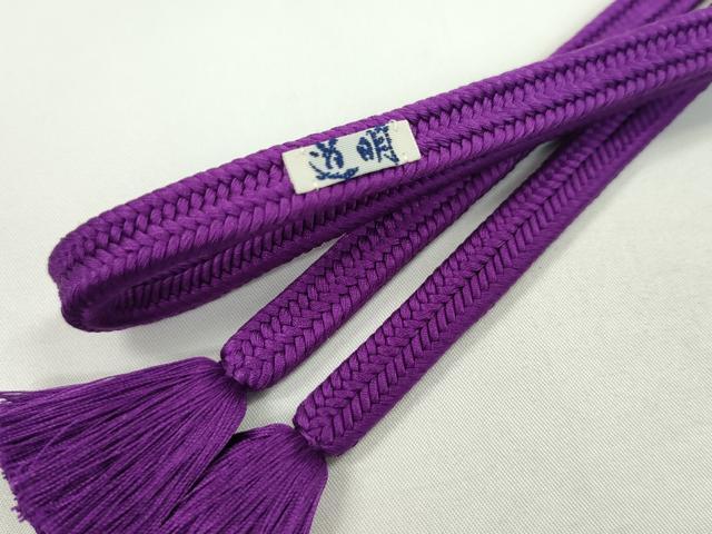 平和屋本店■極上　有職組紐道明　帯締め　冠組　京紫　宮内庁御用　国立博物館御用　東京芸術大学御用　逸品　未使用　CXAA0502s5