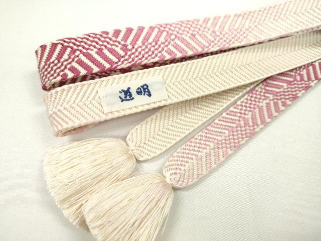 平和屋本店■極上　有職組紐道明　帯締め　笹浪組　つづれ錦　蘇芳　宮内庁御用　国立博物館御用 東京芸術大学御用 逸品 未使用 CXAA0514s5